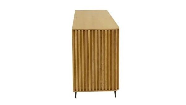Aparador Diseño Entablillado Roble Natural Acero, 159 Cm