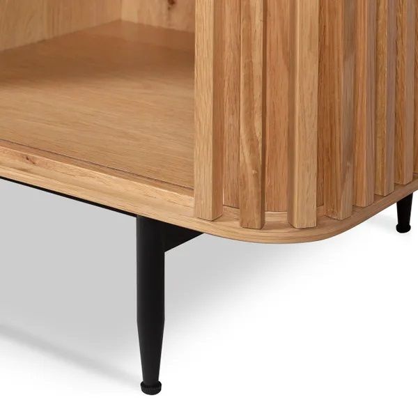 Aparador 1 Puerta Corredera Roble Natural, 98 Cm