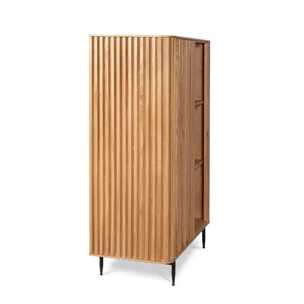 Aparador 1 Puerta Corredera Roble Natural, 98 Cm