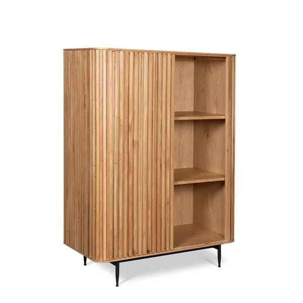 Aparador 1 Puerta Corredera Roble Natural, 98 Cm