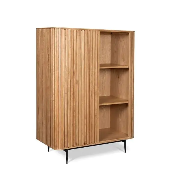Aparador 1 Puerta Corredera Roble Natural, 98 Cm