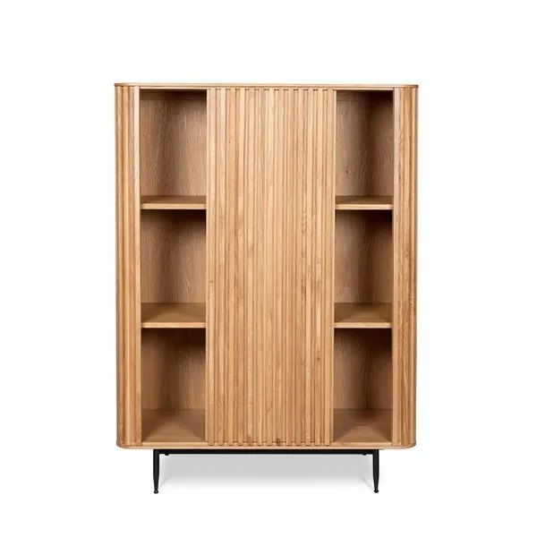 Aparador 1 Puerta Corredera Roble Natural, 98 Cm