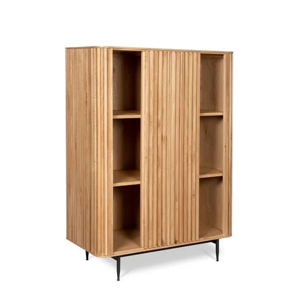 Aparador 1 Puerta Corredera Roble Natural, 98 Cm