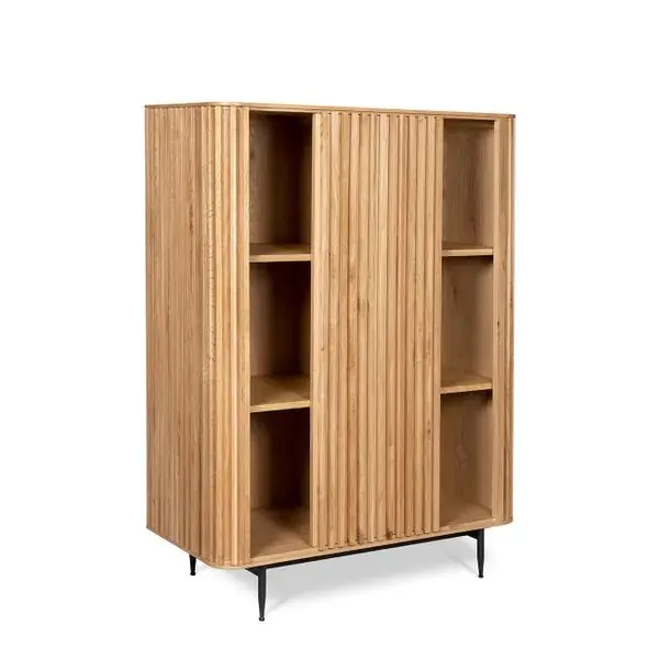 Aparador 1 Puerta Corredera Roble Natural, 98 Cm