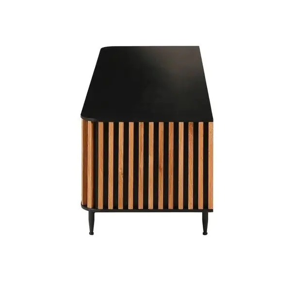 Mueble TV Líneas Chapa Roble Acero, 130 Cm