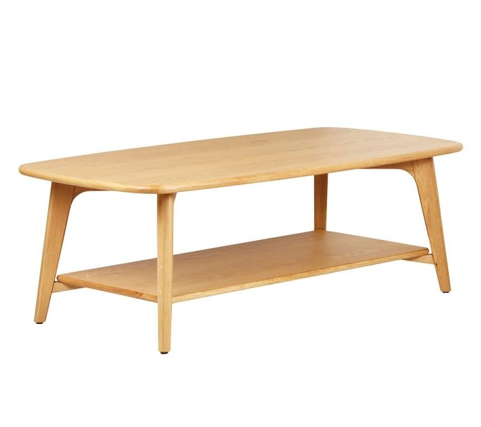 Mesa de centro nórdica en roble macizo natural.