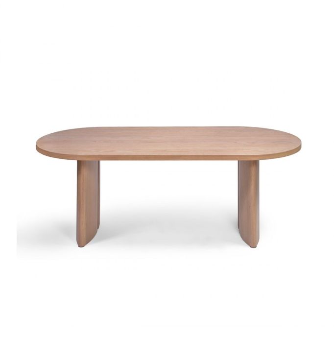 Mesa de comedor nórdica en madera de robla natural.