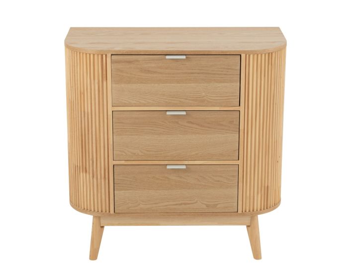 Aparador 3 cajones nórdico en madera de pino y mdf natural.