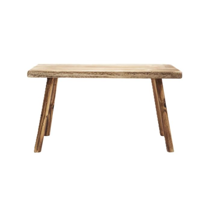Banco vintage en madera de paulownia natural.