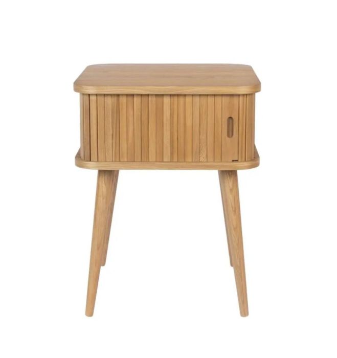 Mesa Auxiliar Barbier Chapa Madera Fresno Madera Caucho Natural, 45 Cm
