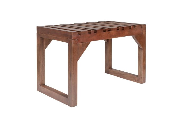 Banco nórdico en madera de mango nogal.