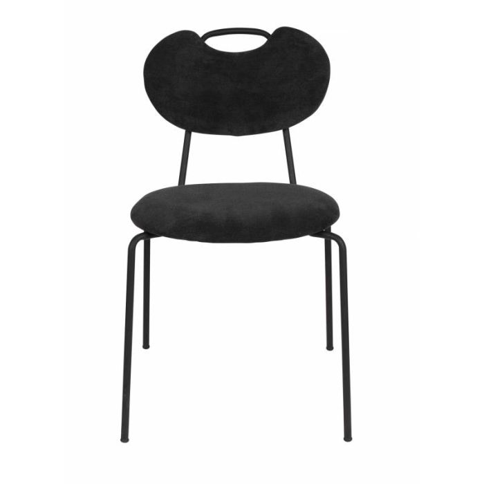 Silla Aspen Estilo Nórdico-Moderno Negro Tejido Acero, 56'5 Cm