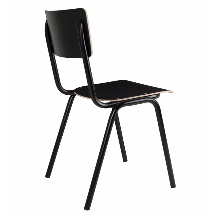 Silla Madera Acero Negro