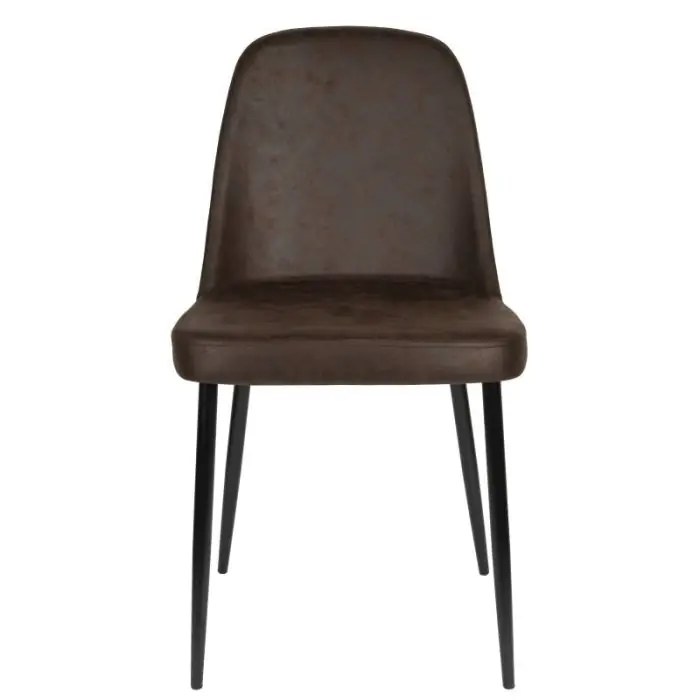 Silla Símil Piel Marrón Metal, 54 Cm