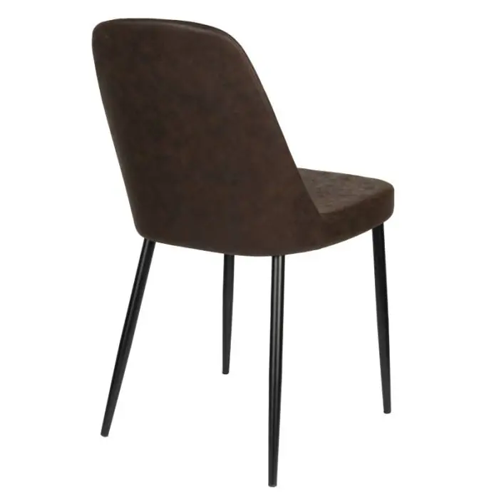 Silla Símil Piel Marrón Metal, 54 Cm