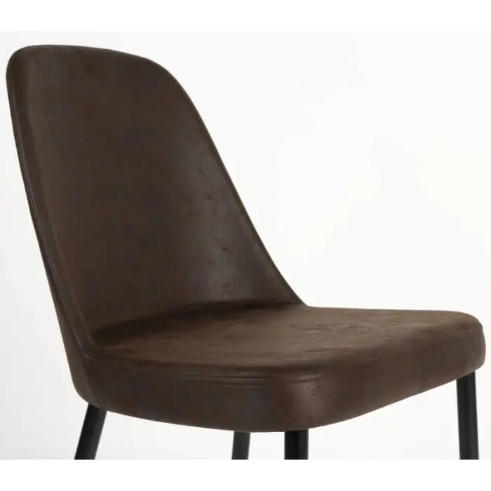 Silla Símil Piel Marrón Metal, 54 Cm