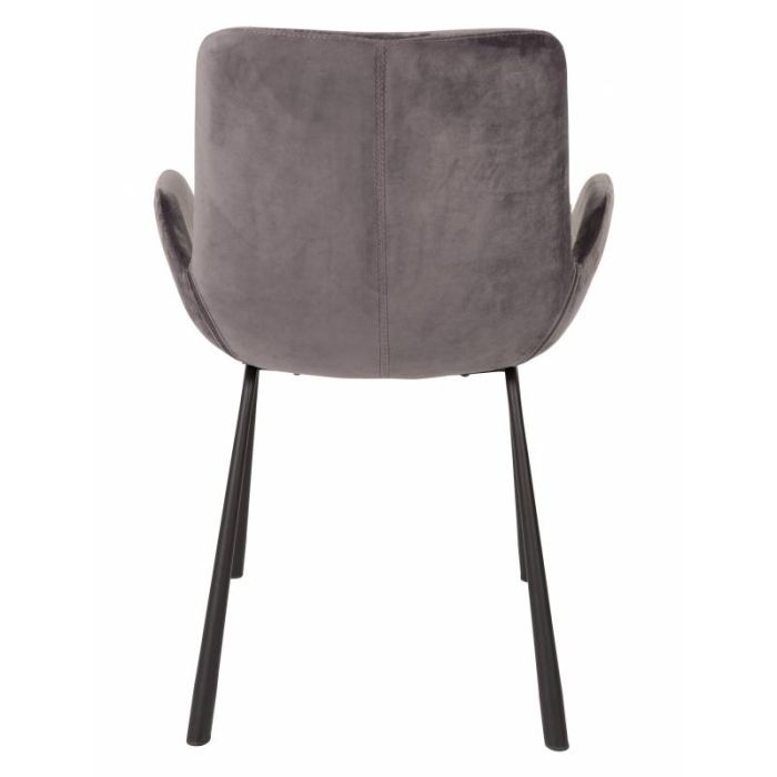 Silla Terciopelo Gris Oscuro Acero, 62 Cm