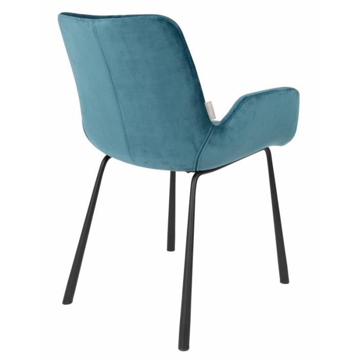 Silla Terciopelo Azul Acero, 62 Cm