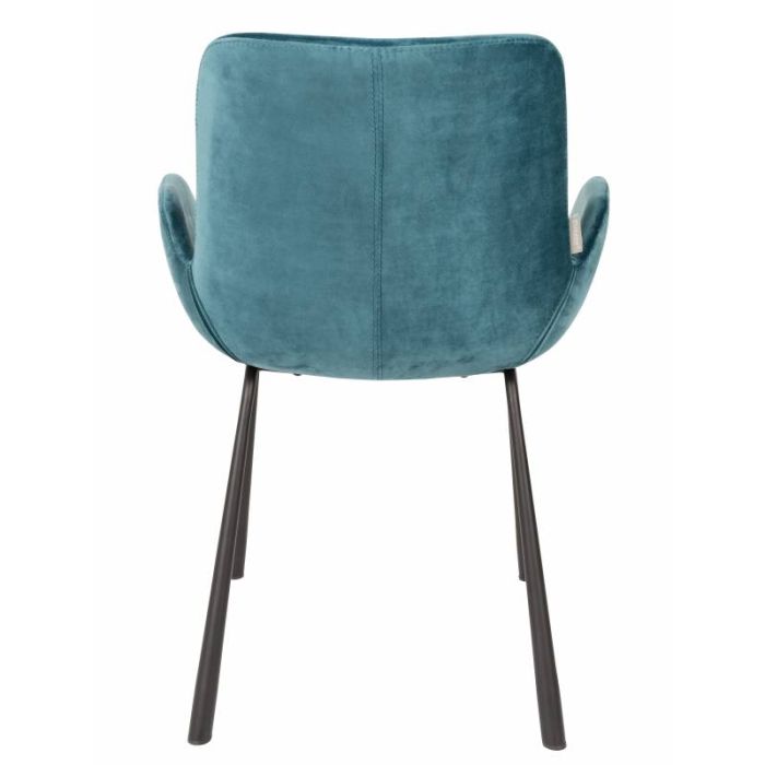 Silla Terciopelo Azul Acero, 62 Cm