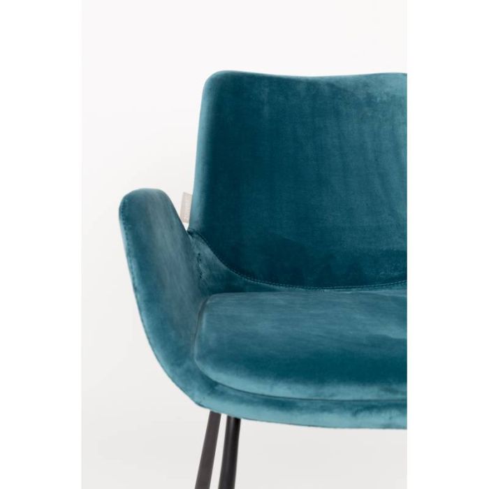 Silla Terciopelo Azul Acero, 62 Cm