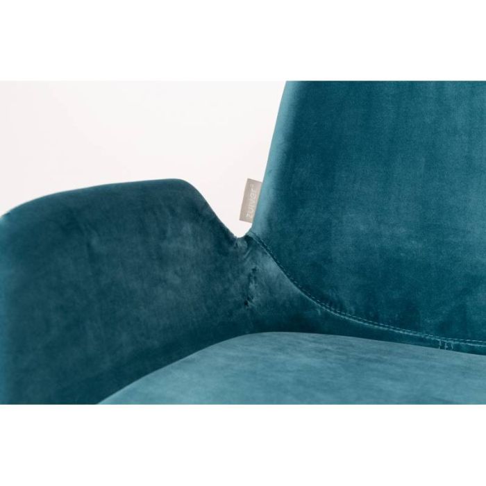 Silla Terciopelo Azul Acero, 62 Cm