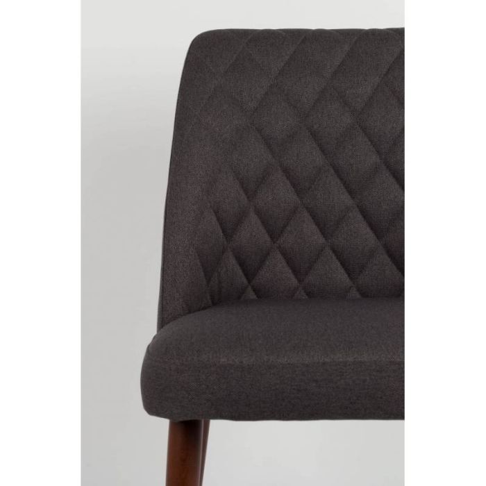Silla Tejido Gris Madera Haya Color Nogal, 85 Cm