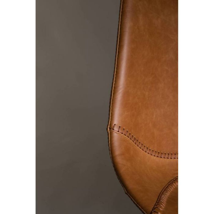 Silla Símil Piel Marrón Acero Negro, 83 Cm