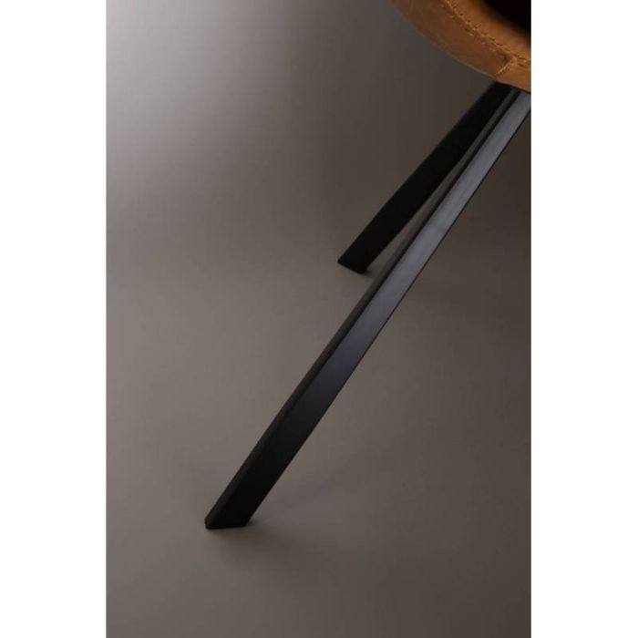 Silla Símil Piel Marrón Acero Negro, 83 Cm