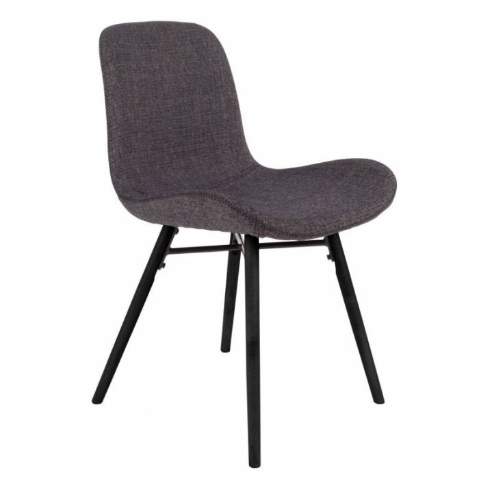 Silla Lester Tejido Gris Madera Haya Lacada Negro, 55 Cm