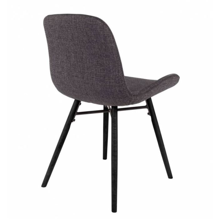Silla Tejido Gris Madera Haya Lacada Negro, 55 Cm