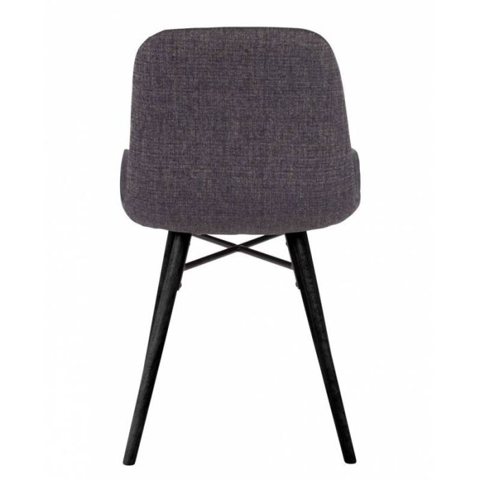 Silla Tejido Gris Madera Haya Lacada Negro, 55 Cm