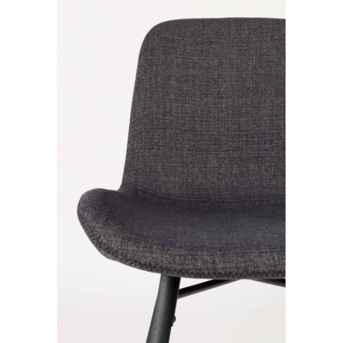 Silla Tejido Gris Madera Haya Lacada Negro, 55 Cm