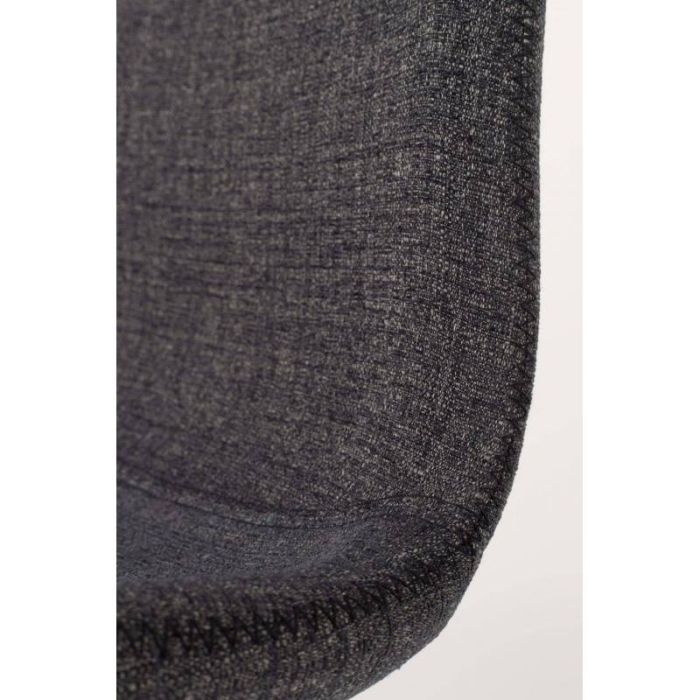 Silla Tejido Gris Madera Haya Lacada Negro, 55 Cm
