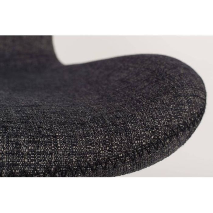 Silla Tejido Gris Madera Haya Lacada Negro, 55 Cm