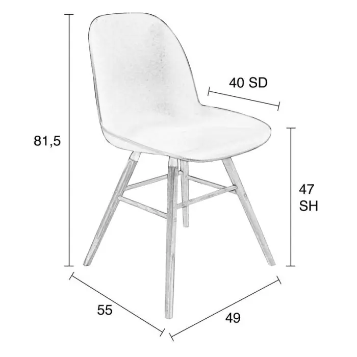 Silla Estilo Nórdico Blanco Madera, 55 Cm