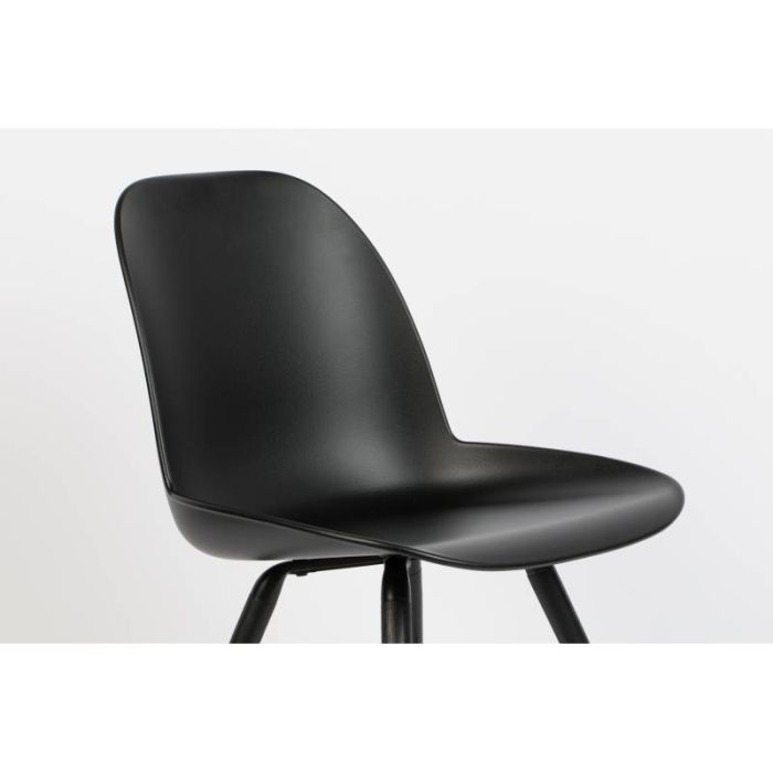 Silla Albert Madera Aluminio Negro,55 Cm
