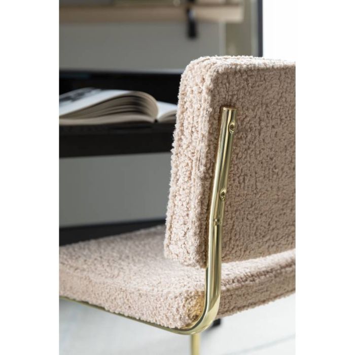Silla Tejido Rosa Salmón Acero Dorado, 85 Cm