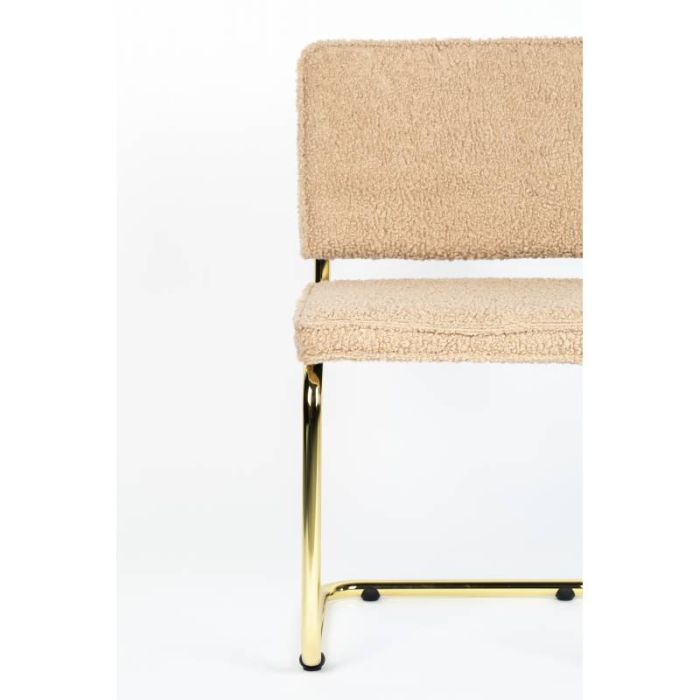 Silla Tejido Rosa Salmón Acero Dorado, 85 Cm