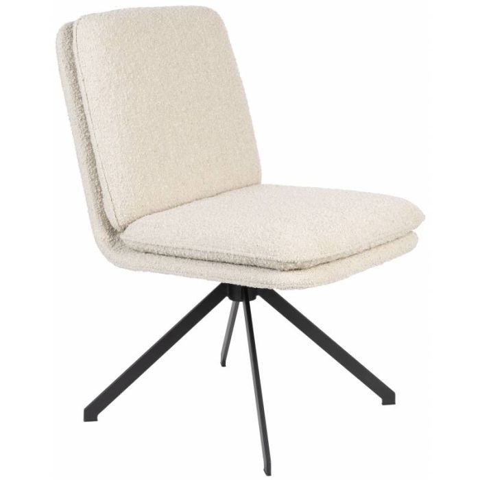 Silla Giratoria Tyler Tejido Metal Blanco/Negro, 64 Cm