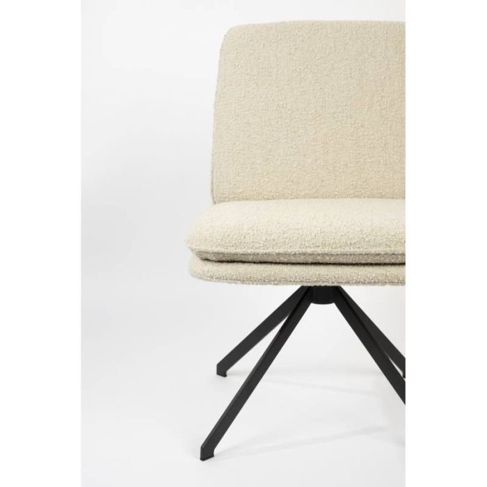 Silla Giratoria Tyler Tejido Metal Blanco/Negro, 64 Cm