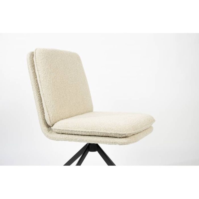 Silla Giratoria Tyler Tejido Metal Blanco/Negro, 64 Cm