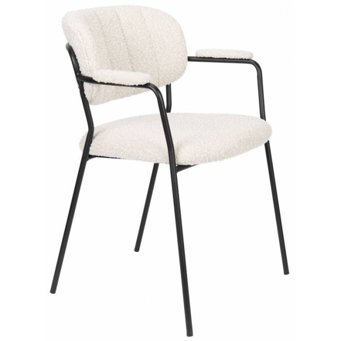 Silla Jolien Estilo Moderno Blanco Borreguito, 60'5 Cm