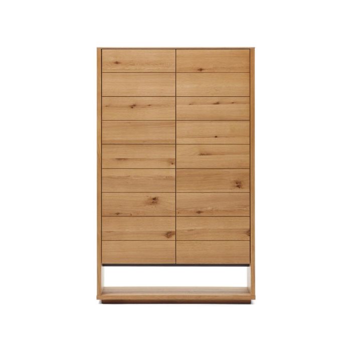 Aparador Alto Alguema 2 Puertas Chapa Roble Natural, 100 Cm