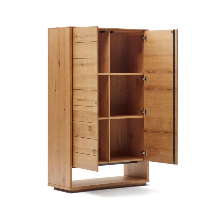 Aparador Alto 2 Puertas Chapa Roble Natural, 100 Cm