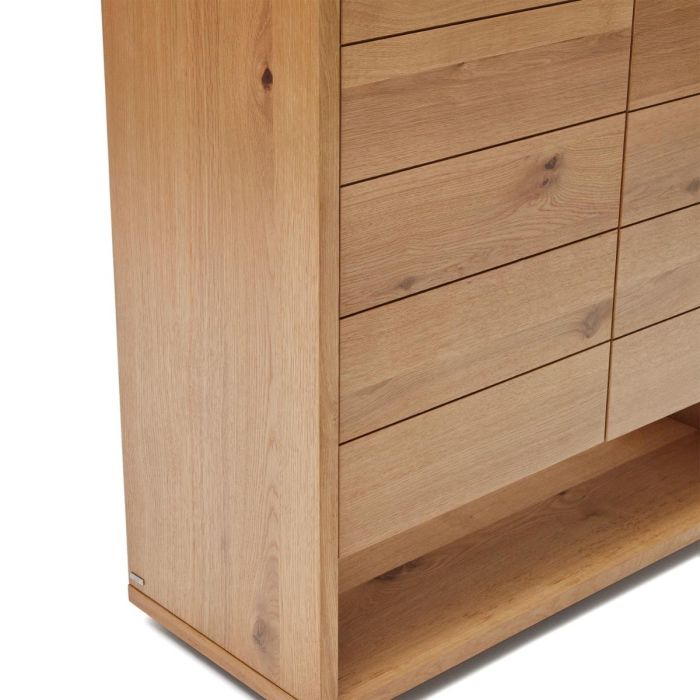 Aparador Alto 2 Puertas Chapa Roble Natural, 100 Cm
