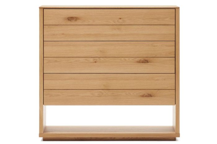 Cómoda Alguema Estilo Nórdico-Escandinavo Chapa Roble Acabado Natural, 100 Cm