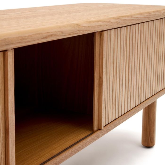 Mueble TV 2 Puertas Chapa Fresno Natural, 200 Cm