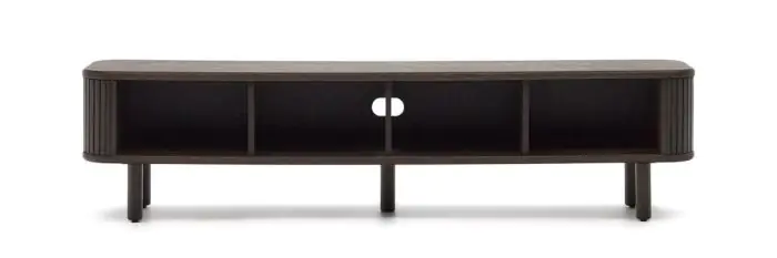 Mueble TV 2 Puertas Chapa Fresno Negro, 200 Cm