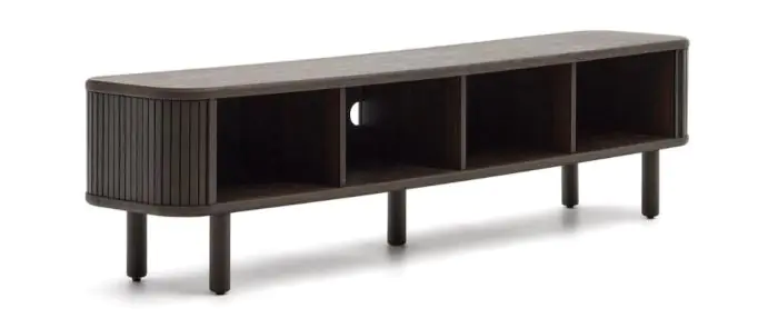 Mueble TV 2 Puertas Chapa Fresno Negro, 200 Cm