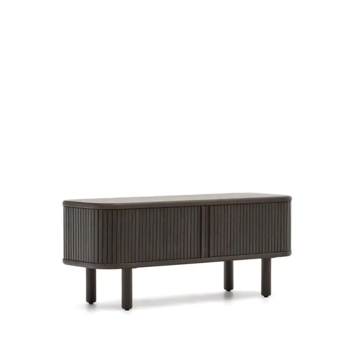 Mueble TV Puertas Chapa Fresno Acabado Oscuro, 120 Cm